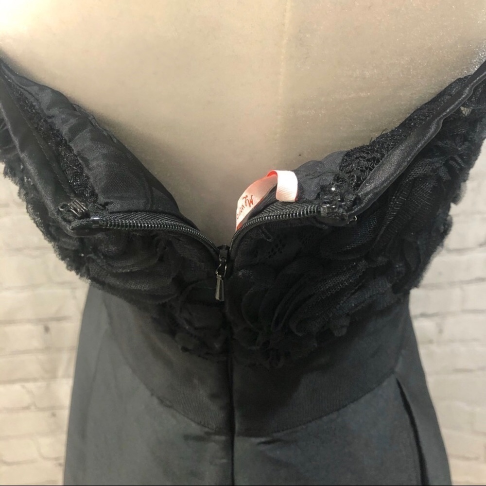 Monique Lhuillier One Shoulder Fit & Flare Cocktail Dress Black Size 10 - Picture 10 of 14